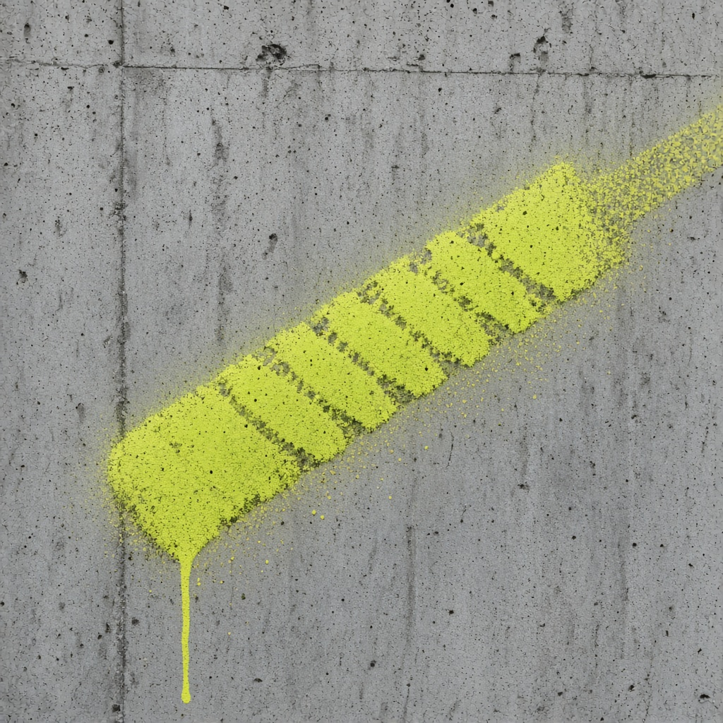 Sjabloon van een springtouwhandvat op beton